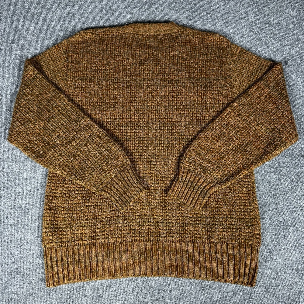 New Joseph Abboud Waffle-Knit Sweater V-Neck‎ Pumpkin Brown Men's Long Sleeve  M - Picture 5 of 6
